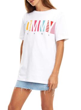 Camiseta Tommy Jeans Summer Blanco Mujer