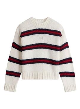 Jersey Tommy Jeans Fluffy rayas para mujer