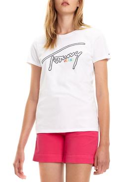 Camiseta Tommy Jeans Outline Signature Blanco