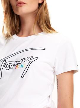 Camiseta Tommy Jeans Outline Signature Blanco