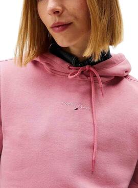 Sudadera Tommy Jeans Linear Hoodie rosa para mujer