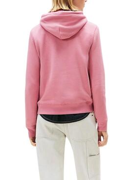 Sudadera Tommy Jeans Linear Hoodie rosa para mujer
