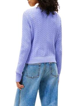 Jersey Tommy Jeans Cable azul para mujer