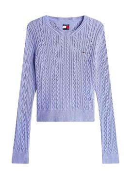 Jersey Tommy Jeans Cable azul para mujer