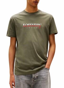 Camiseta Tommy Jeans DNA verde para hombre