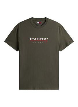 Camiseta Tommy Jeans DNA verde para hombre