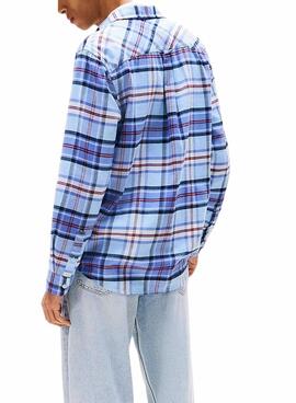 Camisa Tommy Jeans Flannel azul para hombre