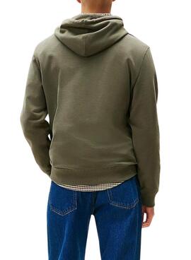 Sudadera Tommy Jeans Flag verde para hombre