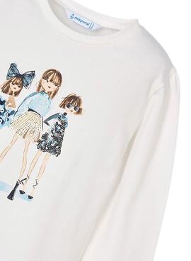 Camiseta Mayoral muñecas blanco para niña