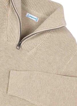 Jersey Mayoral cremallera beige para niño