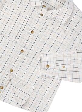 Camisa Mayoral cuadros blanco para niño