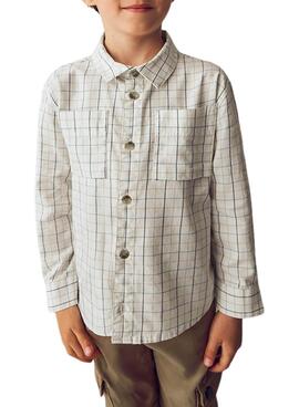 Camisa Mayoral cuadros blanco para niño