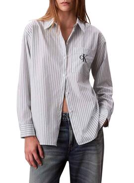 Camisa Calvin Klein rayas monologo para mujer