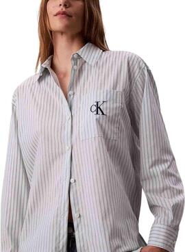 Camisa Calvin Klein rayas monologo para mujer