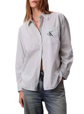 Camisa Calvin Klein rayas monologo para mujer
