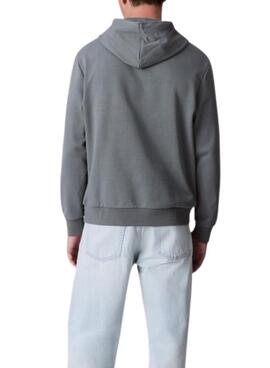 Sudadera Calvin Klein Line con capucha gris para hombre