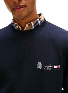 Sudadera Tommy Hilfiger Small Crest marino para hombre