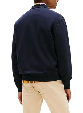 Sudadera Tommy Hilfiger Small Crest marino para hombre