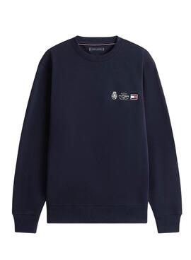 Sudadera Tommy Hilfiger Small Crest marino para hombre