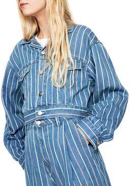 Cazadora Pepe Jeans Fern Stripe Denim Mujer