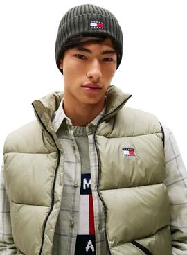 Gorro Tommy Jeans Heritage verde para hombre