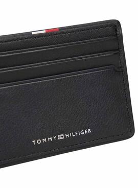 Tarjetero Tommy Hilfiger de piel Corporate negro para hombre