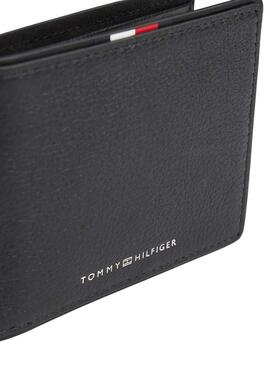 Cartera Tommy Hilfiger de piel plegable Corporate negro para hombre