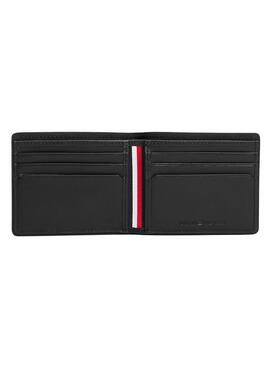 Cartera Tommy Hilfiger de piel plegable Corporate negro para hombre