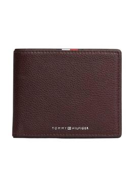 Cartera Tommy Hilfiger de piel plegable Corporate con monedero marrón para hombre