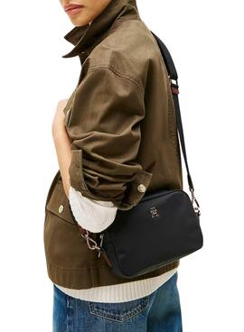 Bolso Tommy Hilfiger bandolera Popette negro para mujer