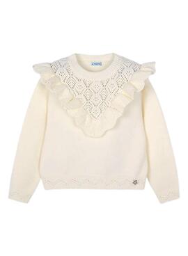 Jersey Mayoral tricot calados beige para niña