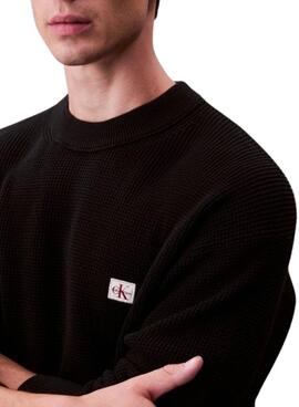 Jersey Calvin Klein Waffle negro para hombre