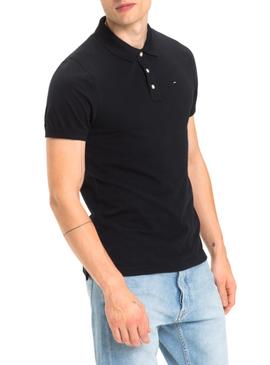 Polo Tommy Jeans Fine Negro Hombre