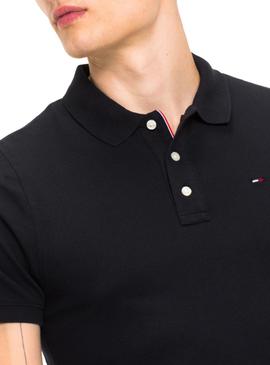 Polo Tommy Jeans Fine Negro Hombre