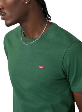 Camiseta Levis Original Housemark verde para hombre
