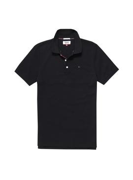 Polo Tommy Jeans Fine Negro Hombre