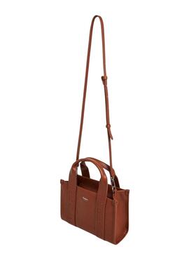 Bolso Pepe Jeans Zadie rectangular marrón para mujer