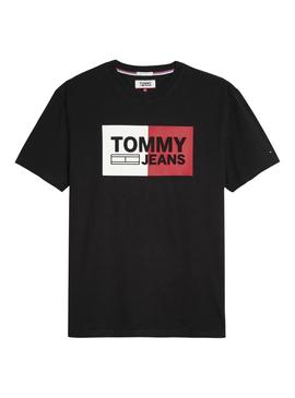 Camiseta Tommy Jeans Essential Split Negro Hombre
