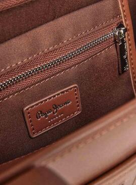 Bolso Pepe Jeans Zadie rectangular marrón para mujer