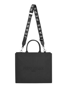 Bolso Pepe Jeans Gabrielle de goma negro para mujer