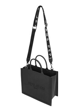 Bolso Pepe Jeans Gabrielle de goma negro para mujer