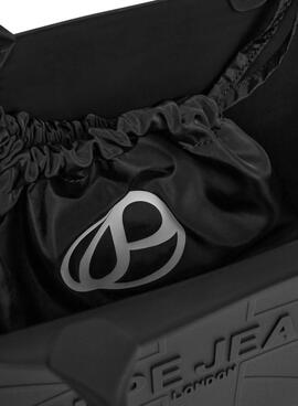 Bolso Pepe Jeans Gabrielle de goma negro para mujer