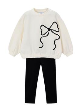 Conjunto Mayoral legging y sudadera lazo para niña