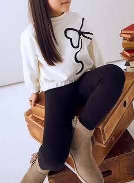 Conjunto Mayoral legging y sudadera lazo para niña