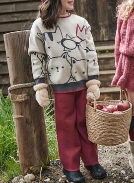 Conjunto pantalón y jersey Mayoral granate niña