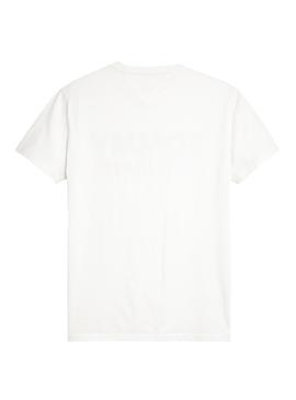 Camiseta Tommy Jeans Essential Logo Blanco Hombre