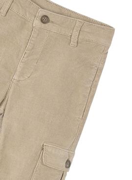 Pantalón cargo Mayoral pana beige para niño