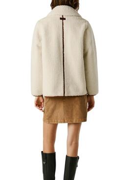 Chaqueta Pepe Jeans de borreguillo Truth beige para mujer
