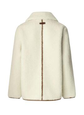 Chaqueta Pepe Jeans de borreguillo Truth beige para mujer