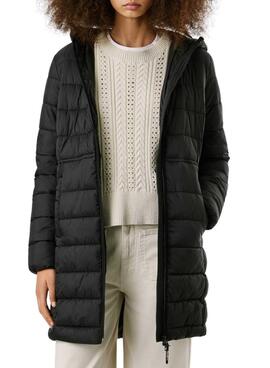 Plumífero Pepe Jeans Sally largo negro para mujer